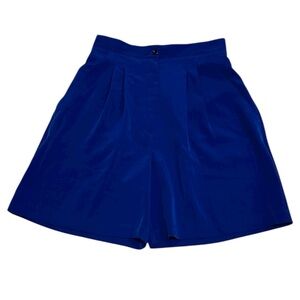 Vintage Dana Lee High Waist Pleated Shorts Size 10 Microfiber 90’s Blue USA Made